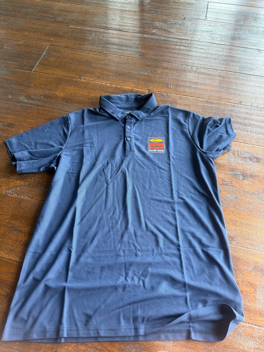 KTM Factory Racing Men's Navy Polo Shirt WITH BUTTONS.  SIXE 3 XL